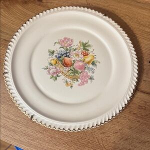 Vintage Fruit and Floral Plate
